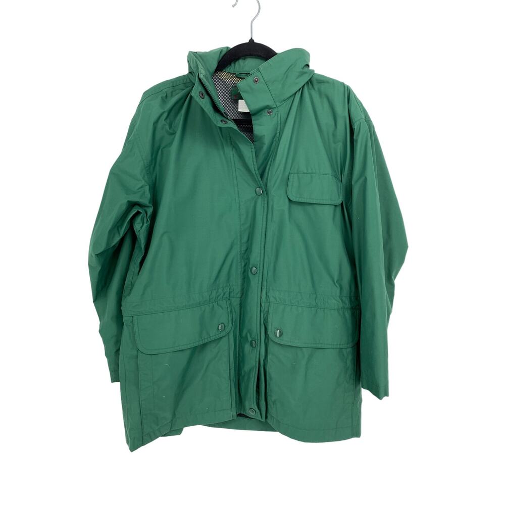 Vintage Orvis Soft Shell Jacket Womens Size Small Green Hood Full Zip